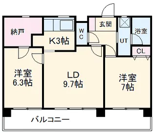 ユニオンハイツ愛【3階】の間取り