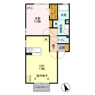 インテルノ フィールド【203号室】の間取り