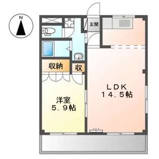 ホワイトハウス草間【101号室】の間取り