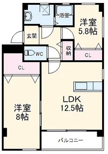 ロックガーデン南棟【201号室】の間取り