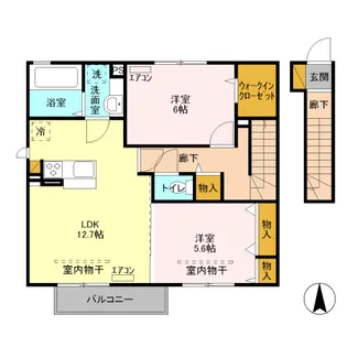 メゾン・フルール B【2階】の間取り
