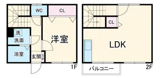 アンプルールリーブル レ・ソール【103号室】の間取り