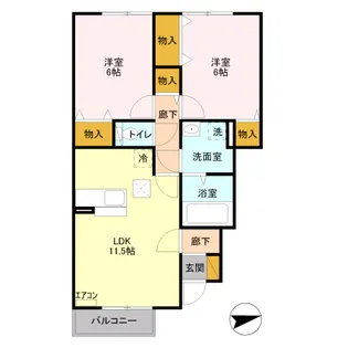 L’Esperance【1階】の間取り