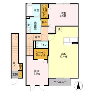 ティアラ B【2階】の間取り