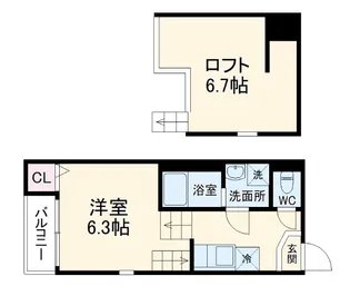 ハーモニーテラス川名町Ⅱ【1階】の間取り