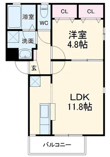 グランレーヴ浄心【2階】の間取り
