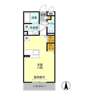 クレール【203号室】の間取り