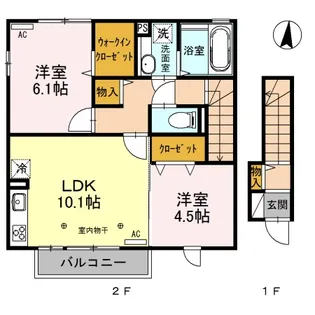 ジュネス江木【2階】の間取り