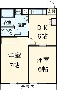 旭ヶ丘EAST【101号室】の間取り