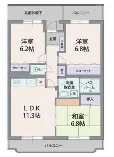 フェルミエール香貫【2階】の間取り