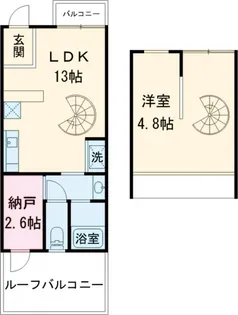 スカイフィールド国立【4階】の間取り