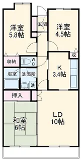 エクセレントコート三枝木【2階】の間取り
