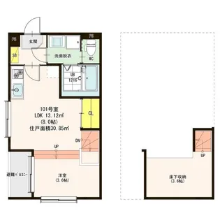 エスパシオ烏森【1階】の間取り