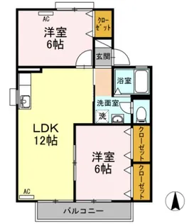 セジュール森島【2階】の間取り