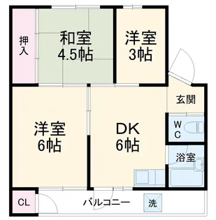 川上団地壱八号棟【4階】の間取り