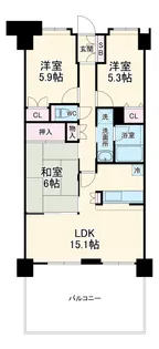 ドメイン西千葉【106号室】の間取り