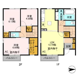 フォンテーヌ B【1階】の間取り