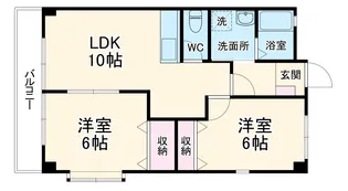 サンライズふたがわ【3階】の間取り