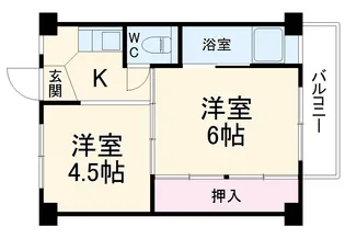 ビレッジハウス小中台1号棟【402号室】の間取り