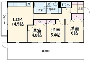 ラブレアコート【1階】の間取り
