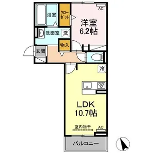 今泉ハイツB【201号室】の間取り