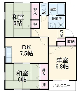 門原ハイツA【201号室】の間取り
