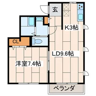 ミルクリーク茅ヶ崎【2階】の間取り