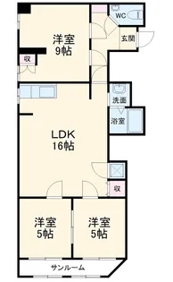 サンハイツ生駒【101号室】の間取り