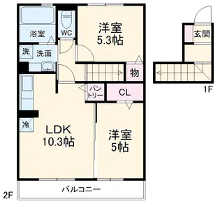 サニーサイド Ⅰ【2階】の間取り