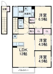 ジーフロント【2階】の間取り