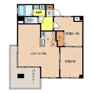 カルム竹林【307号室】の間取り