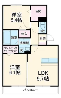 ローズガーデンA棟【2階】の間取り
