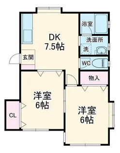 カーサTIKI鬼越【1階】の間取り