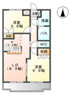 Village Yokoden(ヴィラージュ ヨコデン)【2階】の間取り