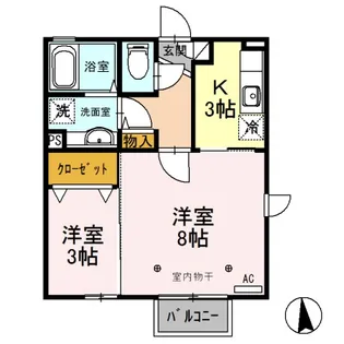 ラ・ブランシュール【2階】の間取り