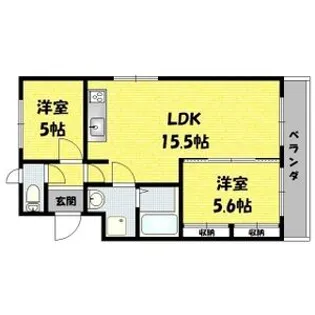 マンション緑黒石B棟【3階】の間取り