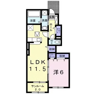 オレンジ中瀬【1階】の間取り