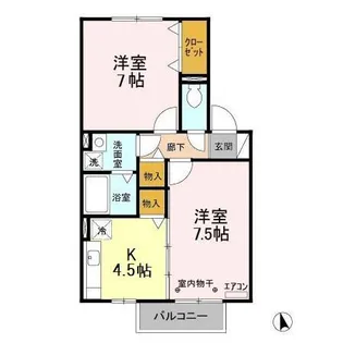 おゆみ野ドリームマウンテン B【2階】の間取り