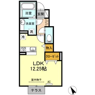 プロニティ鴨田【102号室】の間取り
