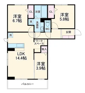 ルミエール A【103号室】の間取り