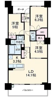 パークスクエア相模大野タワーアンドレジデンス【32階】の間取り