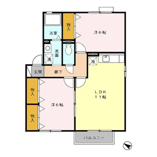 ソレイユ B【2階】の間取り