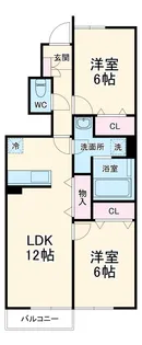 リーブル桃山【1階】の間取り