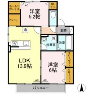 英苑Ⅱ【2階】の間取り