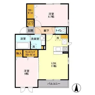 八千代の杜 ノースヒルK【101号室】の間取り