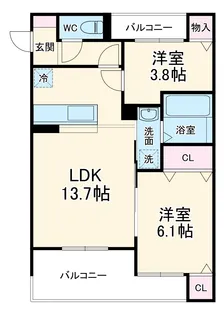K-APARTMENT【2階】の間取り
