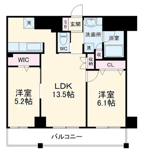 CASSIA藤沢本町【6階】の間取り