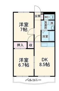 ハピネスマルカ【203号室】の間取り