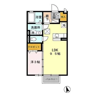 ソレイユ・レバンA【1階】の間取り