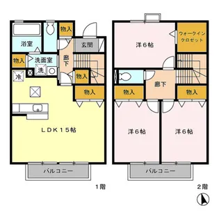 カーサ アコルデ A【102号室】の間取り